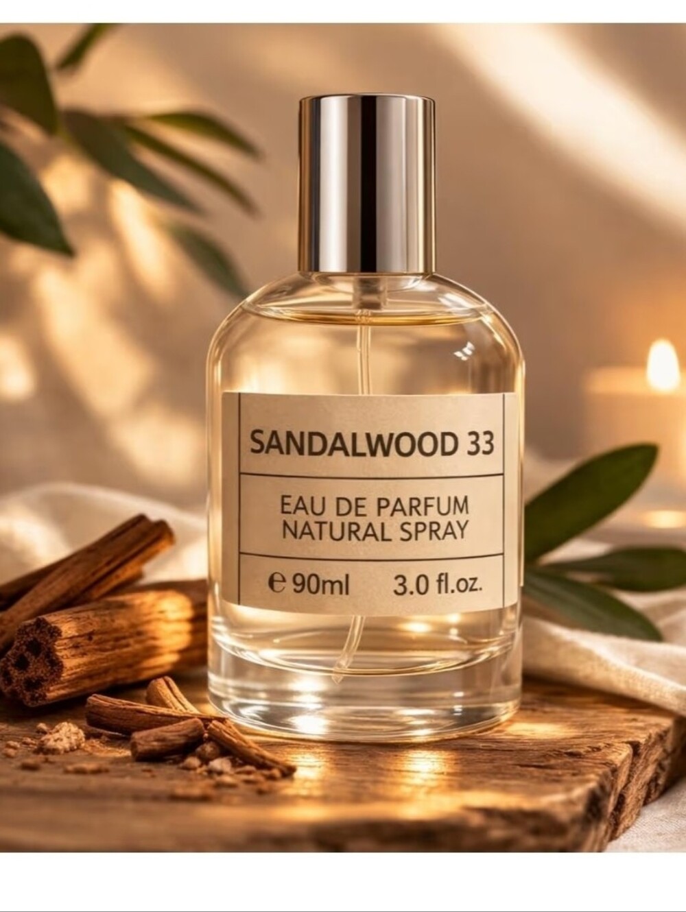 Royal Fragrance Sandalwood 33 unisex eau de parfum natural spray.